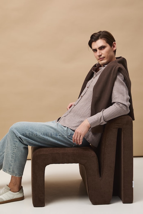 Koszula męska lniana multicolor RS26-KDM051