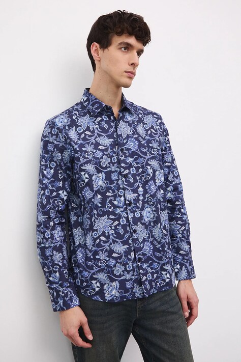 Medicine koszula bawełniana męska kolor multicolor regular z kołnierzykiem klasycznym