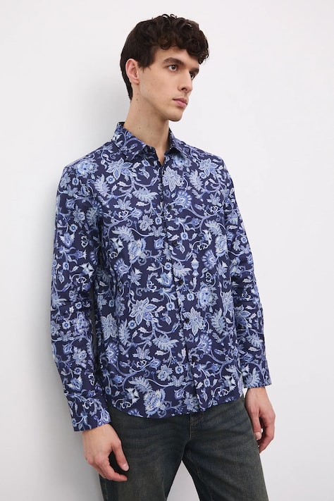 Medicine koszula bawełniana męska kolor multicolor regular z kołnierzykiem klasycznym