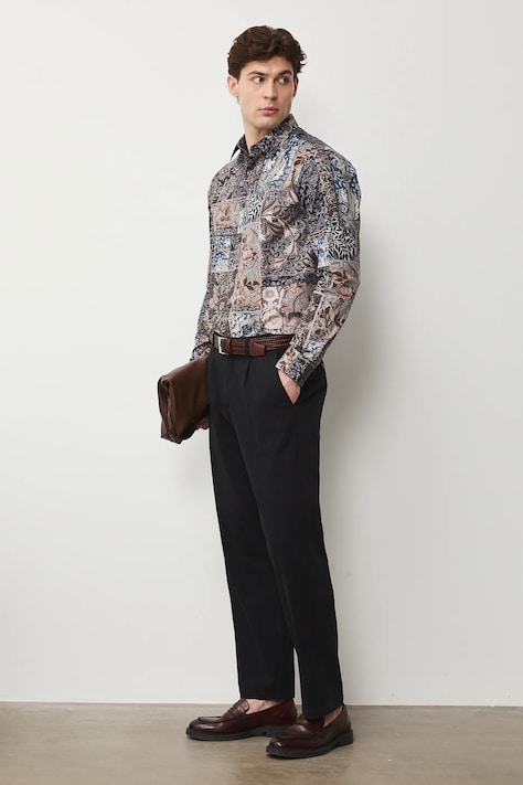 Medicine koszula bawełniana męska kolor multicolor regular z kołnierzykiem klasycznym