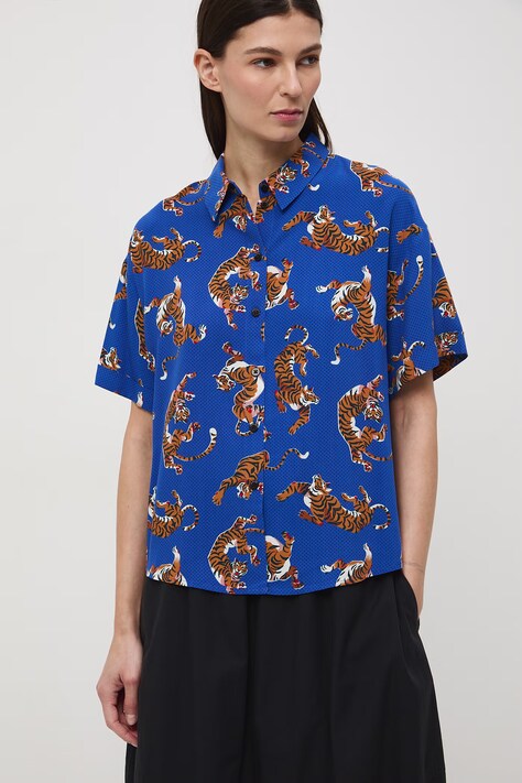 Medicine koszula damska z wiskozy multicolor z motywem zwierzęcym