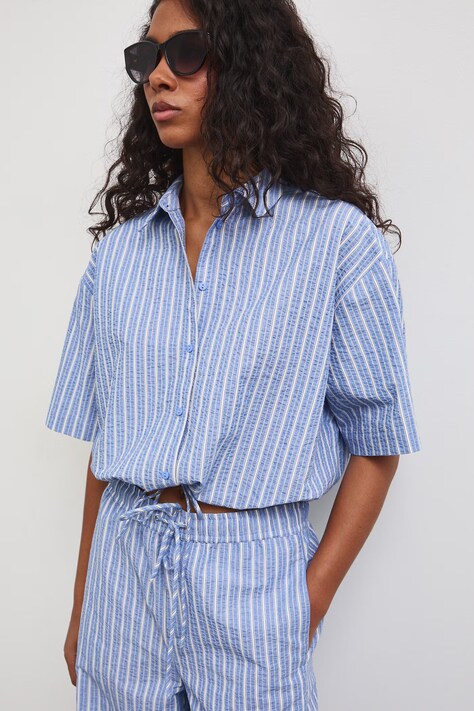 Koszula damska bawełniana niebieska RS26-KKD800