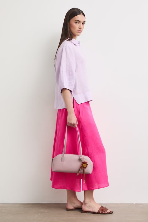 Koszula damska lniana gładka fioletowa RS26-KKD901