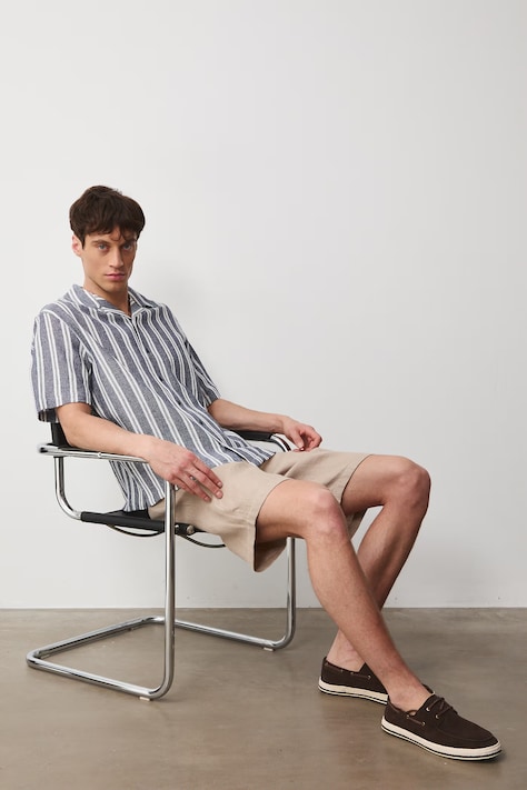 Koszula męska bawełniana granatowa RS26-KKM701