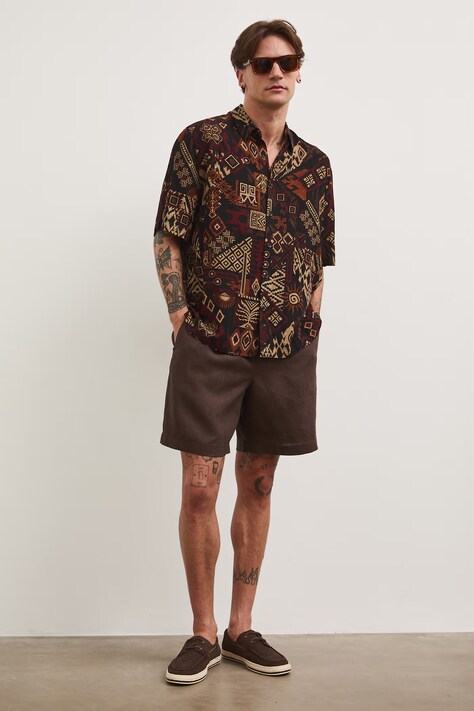 Medicine koszula męska z wiskozy multicolor