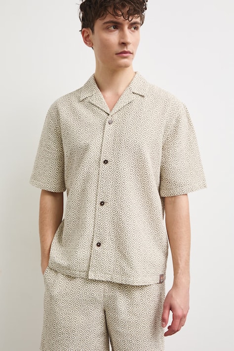 Košeľa pánska s ľanom hnedá RS26-KKM921