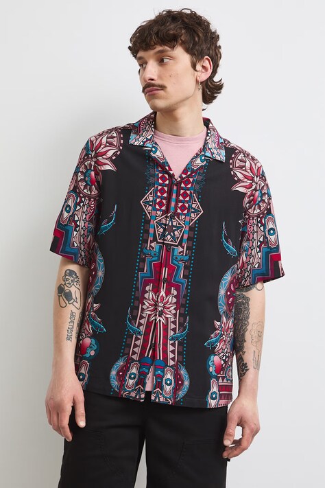 Koszula męska z wiskozy multicolor RS26-KKMC12