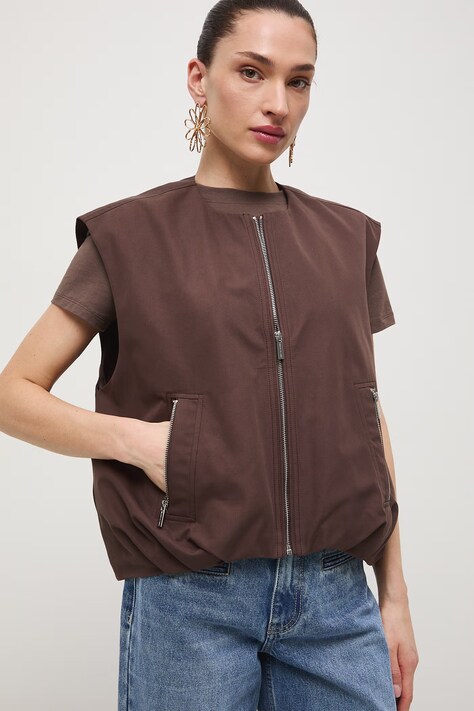 Medicine bezrękawnik damski brązowy