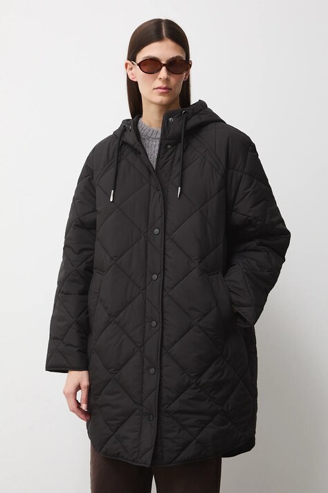 Medicine płaszcz pikowany damski czarny