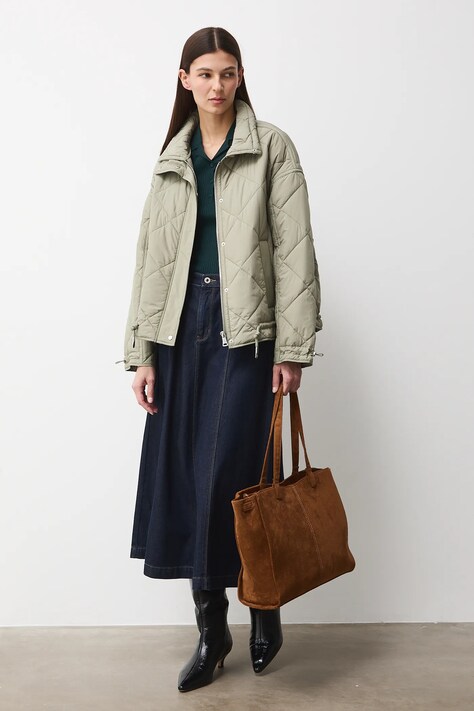 Medicine kurtka damska kolor zielony przejściowa oversize