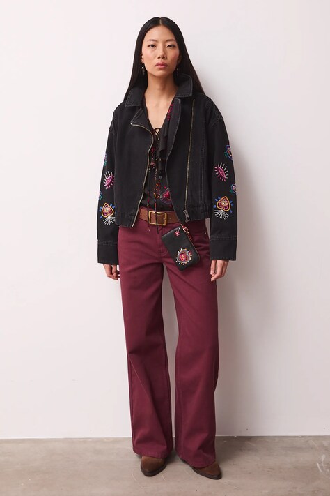 Medicine kurtka jeansowa bawełniana damska kolor czarny przejściowa