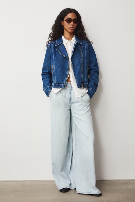 Medicine kurtka jeansowa damska bawełniana granatowa