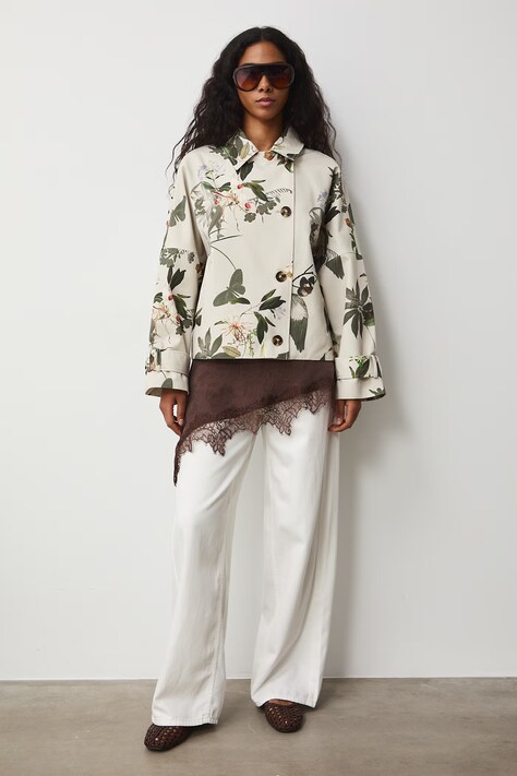 Medicine krótki trencz damski beżowy