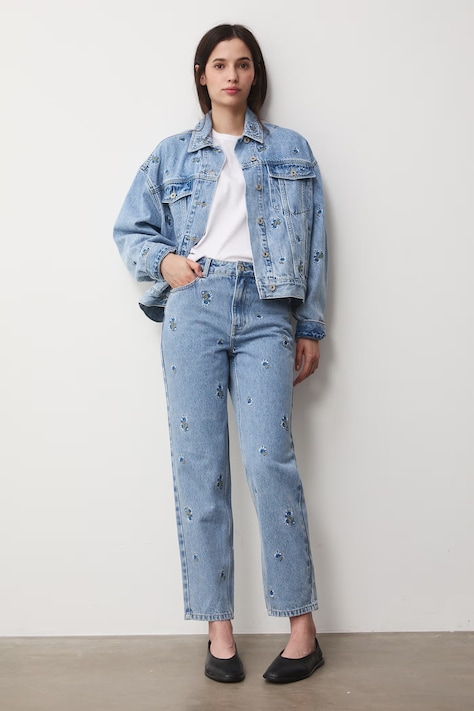 Kurtka damska jeansowa niebieska RS26-KUD705