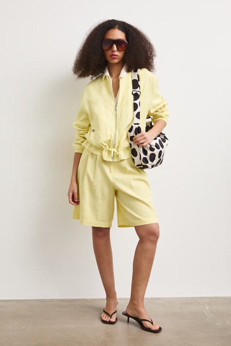 Medicine bomberka damska z lnem żółta