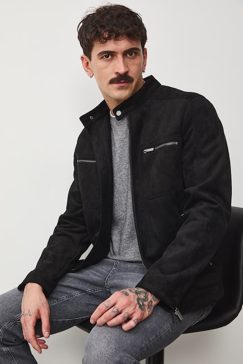 Kurtka męska biker czarna RS26-KUM400