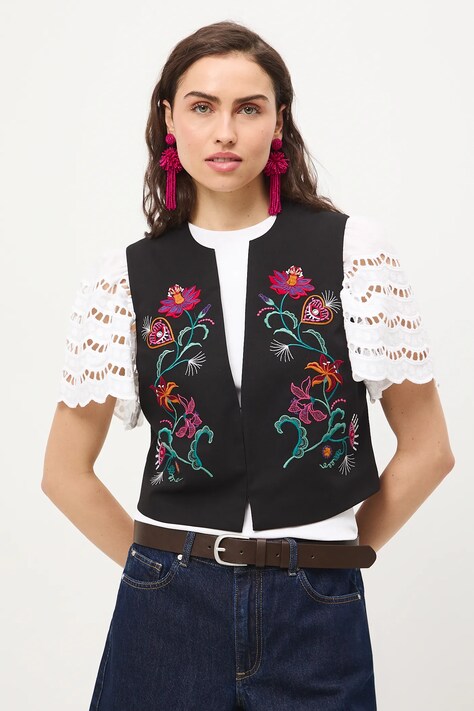 Medicine kamizelka damska kolor czarny jednorzędowa