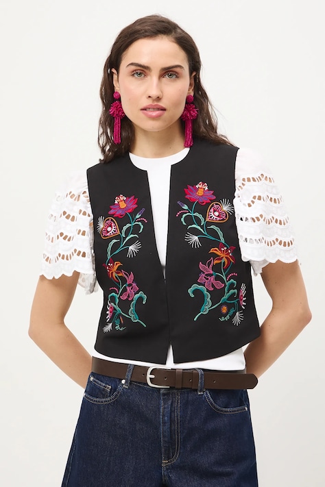 Medicine kamizelka damska kolor czarny jednorzędowa