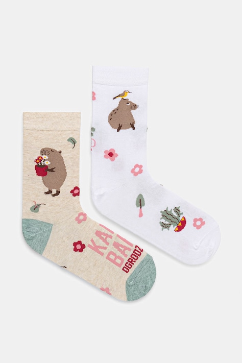 Bavlněné ponožky dámské se vzorem (2-pack) více barev RS26-LGD513