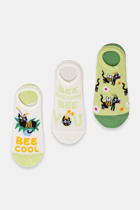 Skarpetki bawełniane damskie wzorzyste (3-pack) kolor multicolor RS26-LGD523