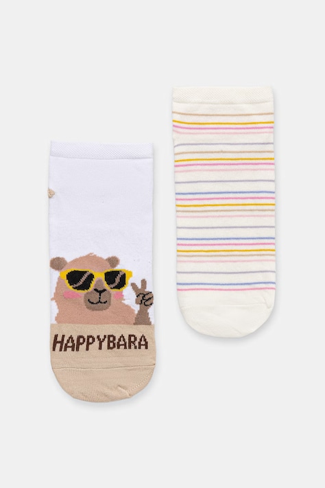 Skarpety damskie bawełniane z motywem zwierzęcym 2-pack multicolor RS26-LGD803