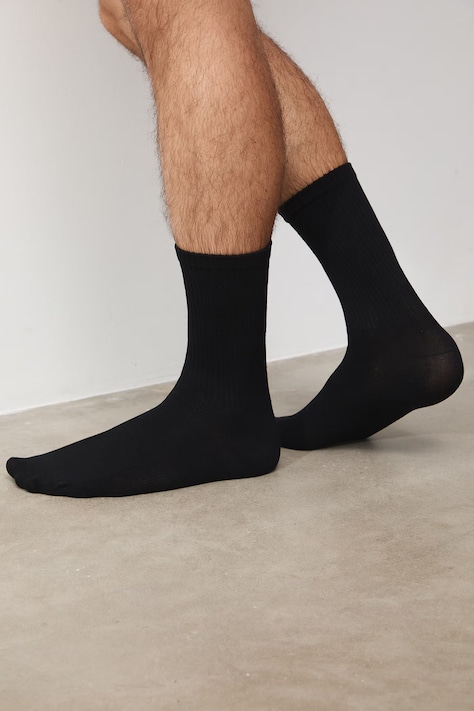 Ponožky pánské se žebrováním, z bambusového vlákna (3-pack) černá barva RS26-LGM020