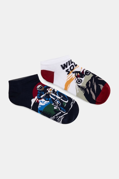 Skarpetki bawełniane męskie wzorzyste (2-pack) kolor multicolor RS26-LGM506