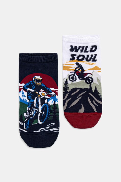 Skarpetki bawełniane męskie wzorzyste (2-pack) kolor multicolor RS26-LGM506