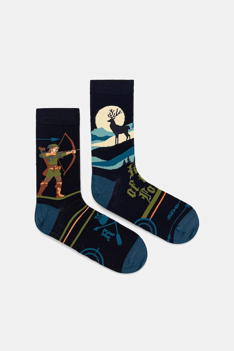 Skarpetki bawełniane męskie wzorzyste (2-pack) kolor multicolor RS26-LGM518