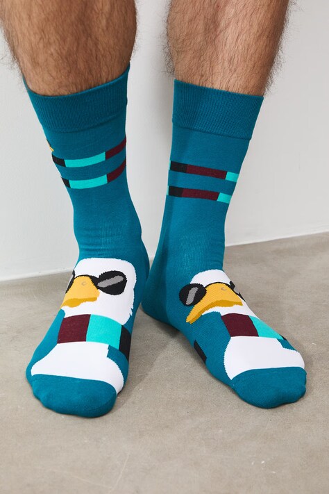 Skarpety męskie bawełniane z motywem zwierzęcym 2-pack multicolor RS26-LGM535