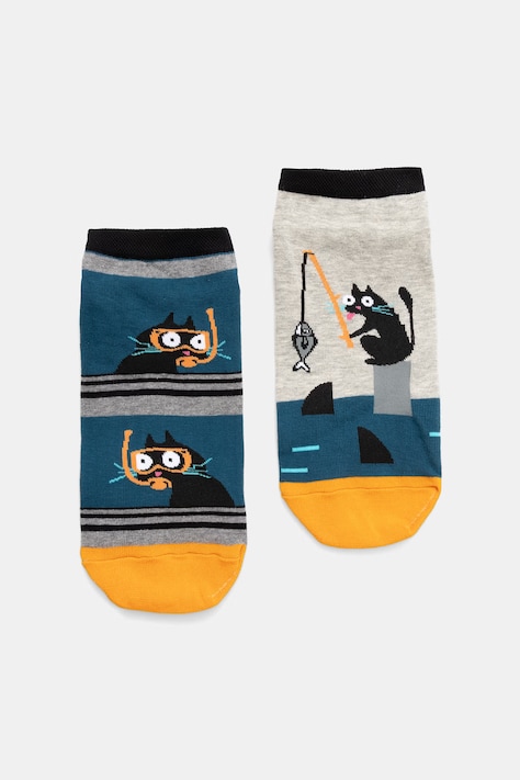 Skarpety męskie bawełniane z motywem zwierzęcym 2-pack multicolor RS26-LGM715