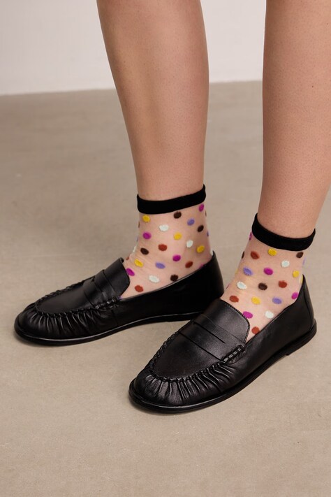 Medicine Μοκασίνια Γυναικεία δερμάτινα μαύρο Επίπεδο τακούνι