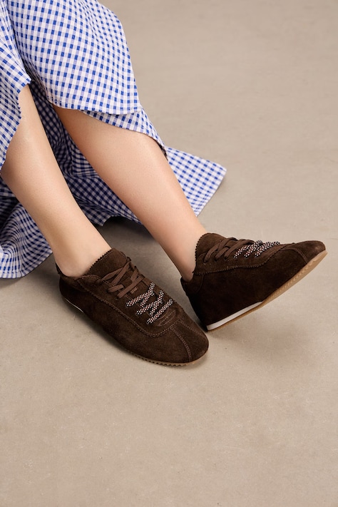 Medicine sneakersy damskie zamszowe brązowe