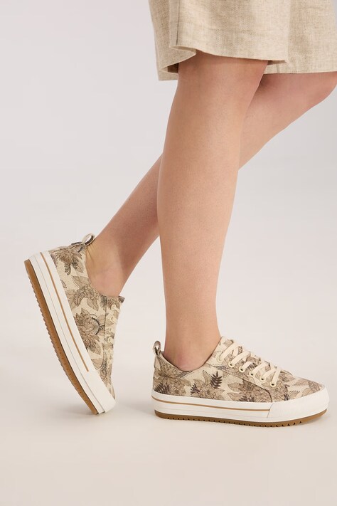 Medicine tenisówki damskie bawełniane beżowe niskie