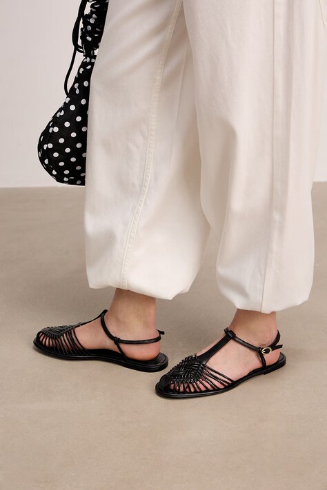 Medicine sandali da donna in pelle nero