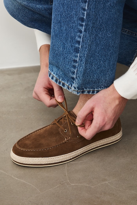 Medicine mokasyny męskie zamszowe brązowe