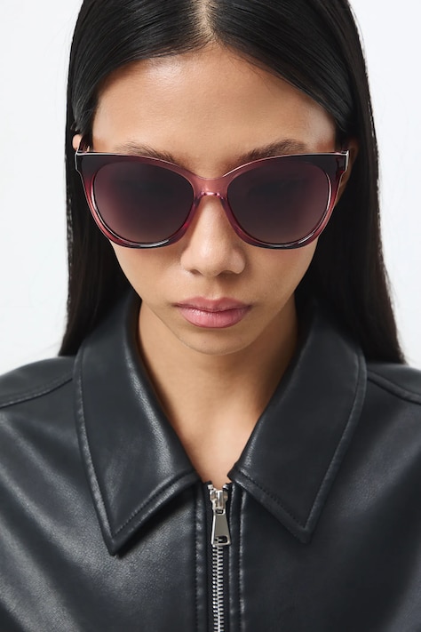 Medicine okulary przeciwsłoneczne kocie oczy damskie bordowe