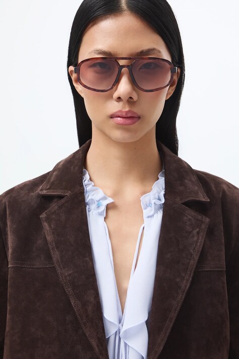 Medicine okulary przeciwsłoneczne pilotki damskie brązowe