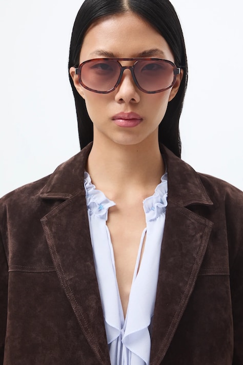 Medicine okulary przeciwsłoneczne pilotki damskie brązowe