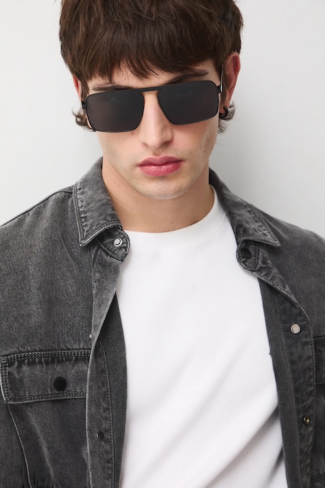 Medicine okulary przeciwsłoneczne pilotki męskie czarne