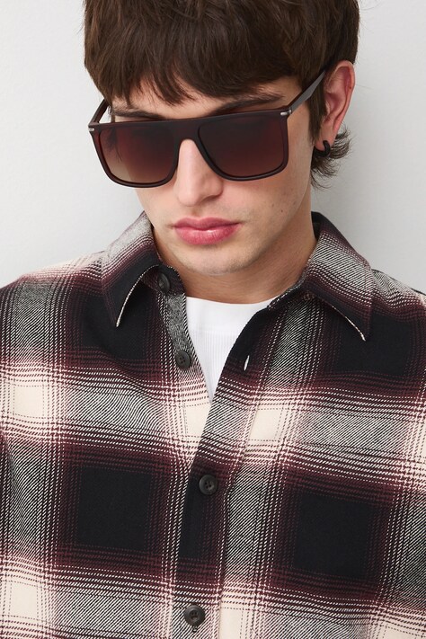 Medicine okulary przeciwsłoneczne kwadratowe męskie brązowe