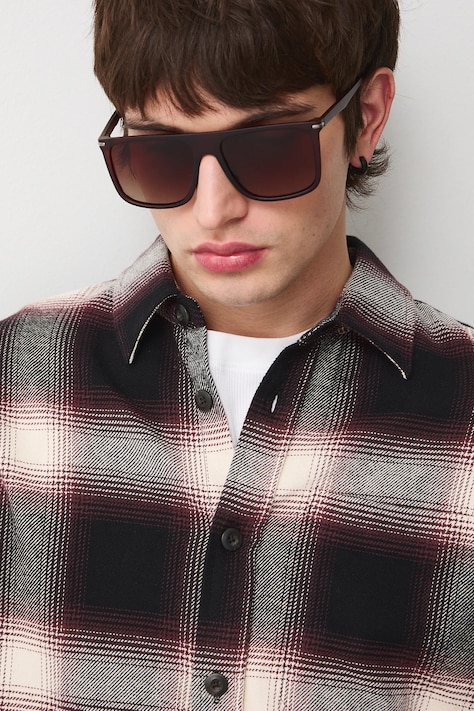 Medicine okulary przeciwsłoneczne kwadratowe męskie brązowe