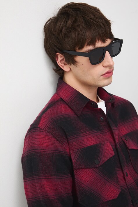 Medicine okulary przeciwsłoneczne kwadratowe męskie czarne