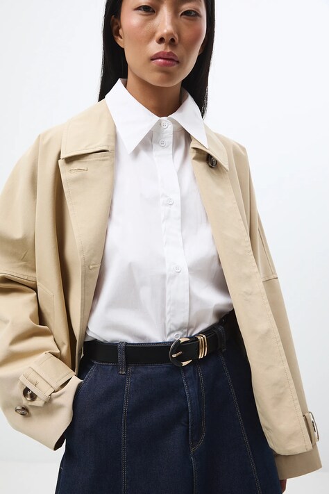 Pasek damski ze skóry ekologicznej kolor czarny RS26-PAD301