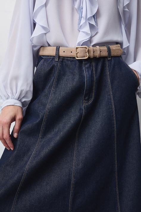 Pasek damski zamszowy beżowy RS26-PAD506