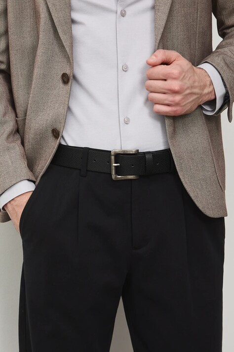 Medicine pasek męski z imitacji skóry czarny