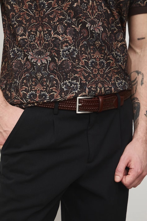 Medicine pasek pleciony męski brązowy