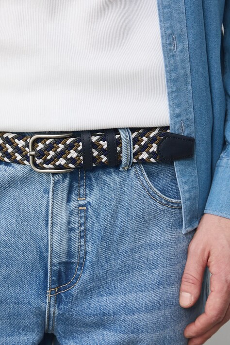 Medicine pasek męski pleciony multicolor