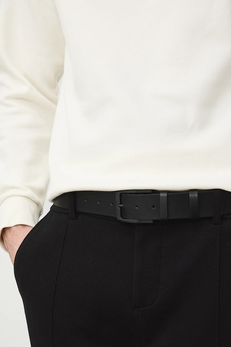 Medicine pasek męski z imitacji skóry czarny