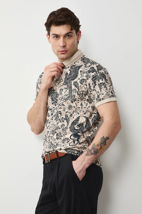 Medicine polo męskie beżowe